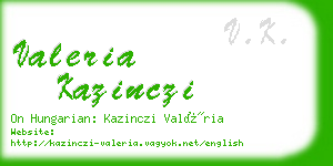 valeria kazinczi business card